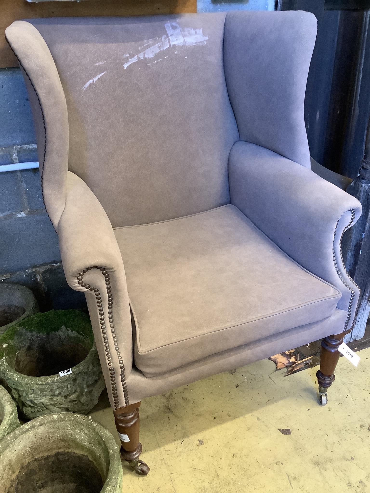 A Victorian mahogany framed armchair